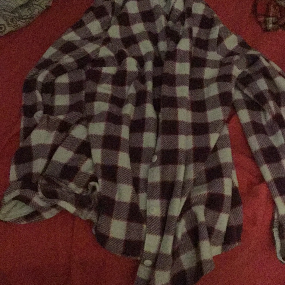 Plaid purple long sleeve t-shirt.